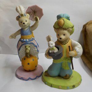 VINTAGE AVON CIRCUS PERFORMER BEAR FIGURINES SET 2